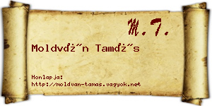 Moldván Tamás névjegykártya